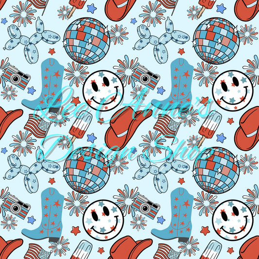 Groovy Fourth July Seamless