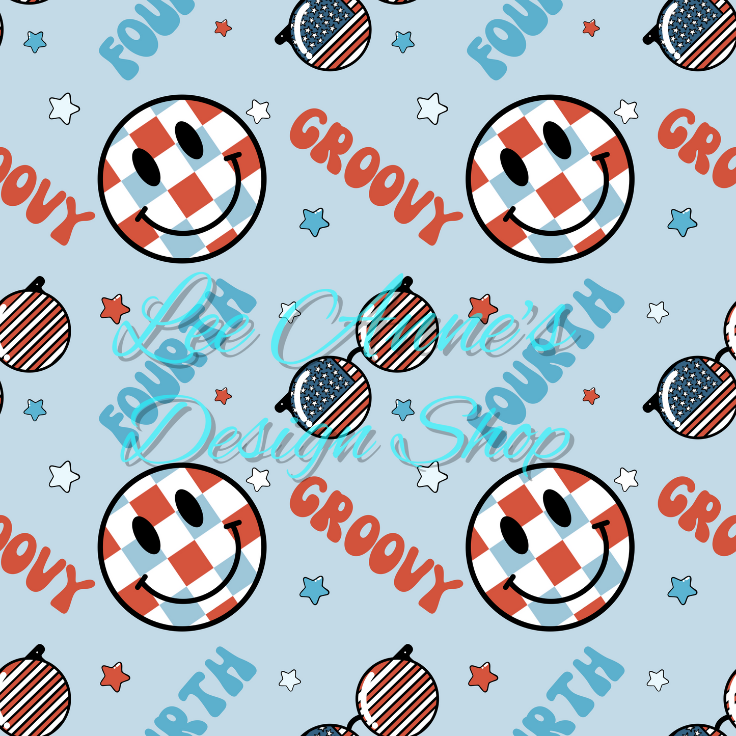 Groovy Fourth July Seamless