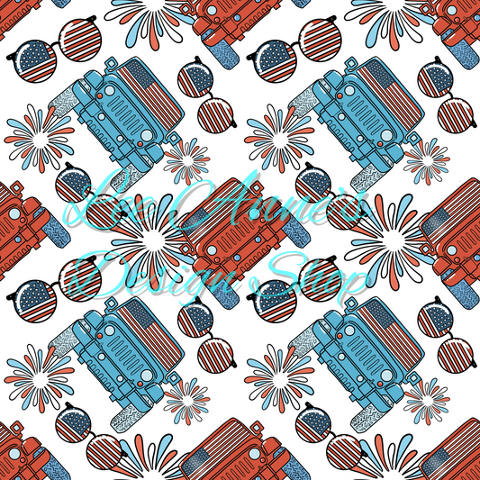 Groovy Fourth July Seamless