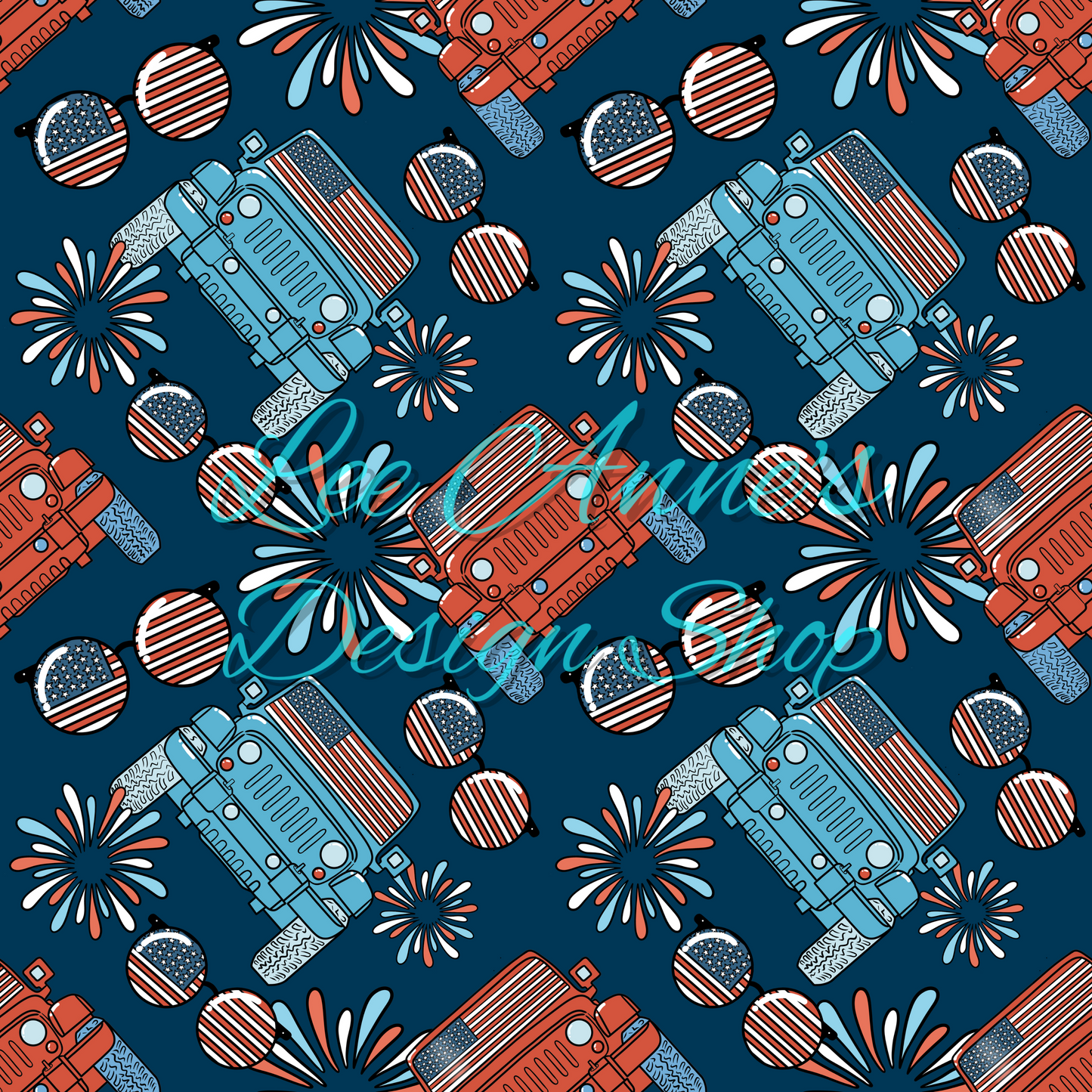 Groovy Fourth July Seamless