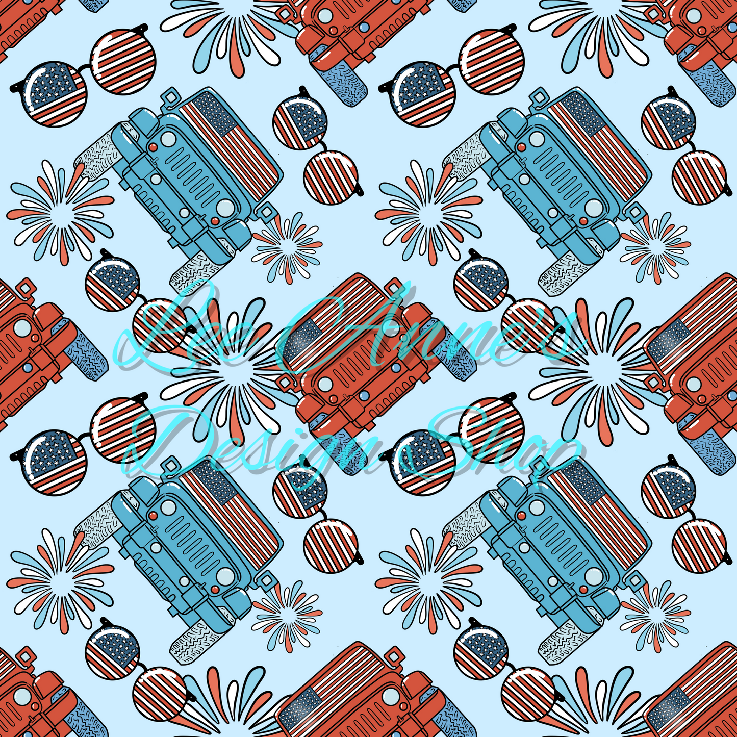 Groovy Fourth July Seamless