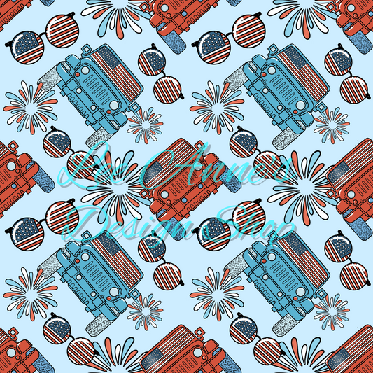 Groovy Fourth July Seamless