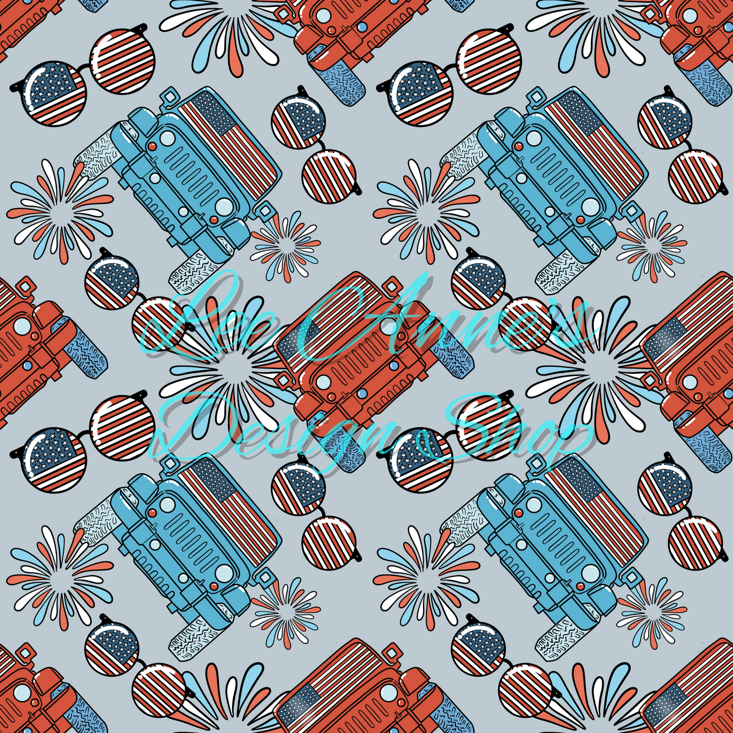 Groovy Fourth July Seamless