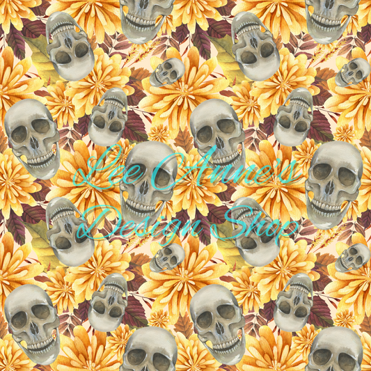 Skull Floral Seamless