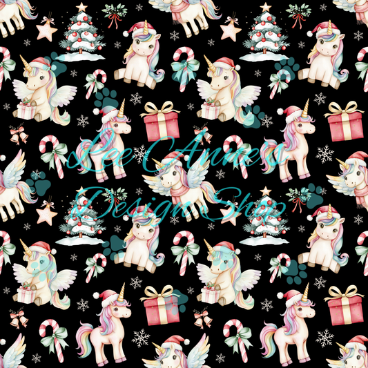 Christmas Unicorn Seamless