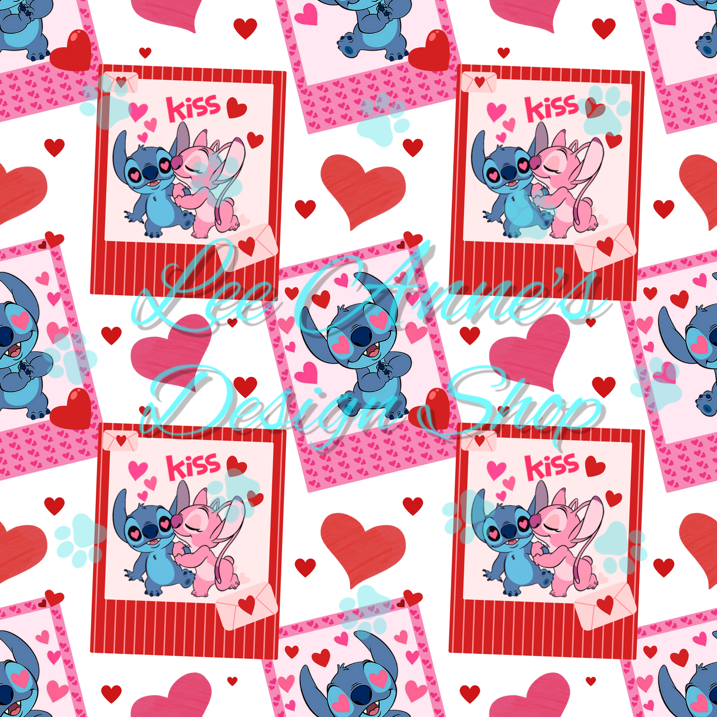 Valentine Blue Alien Seamless