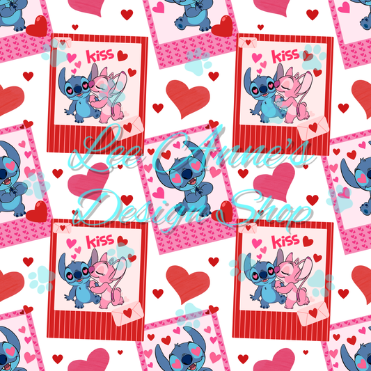 Valentine Blue Alien Seamless
