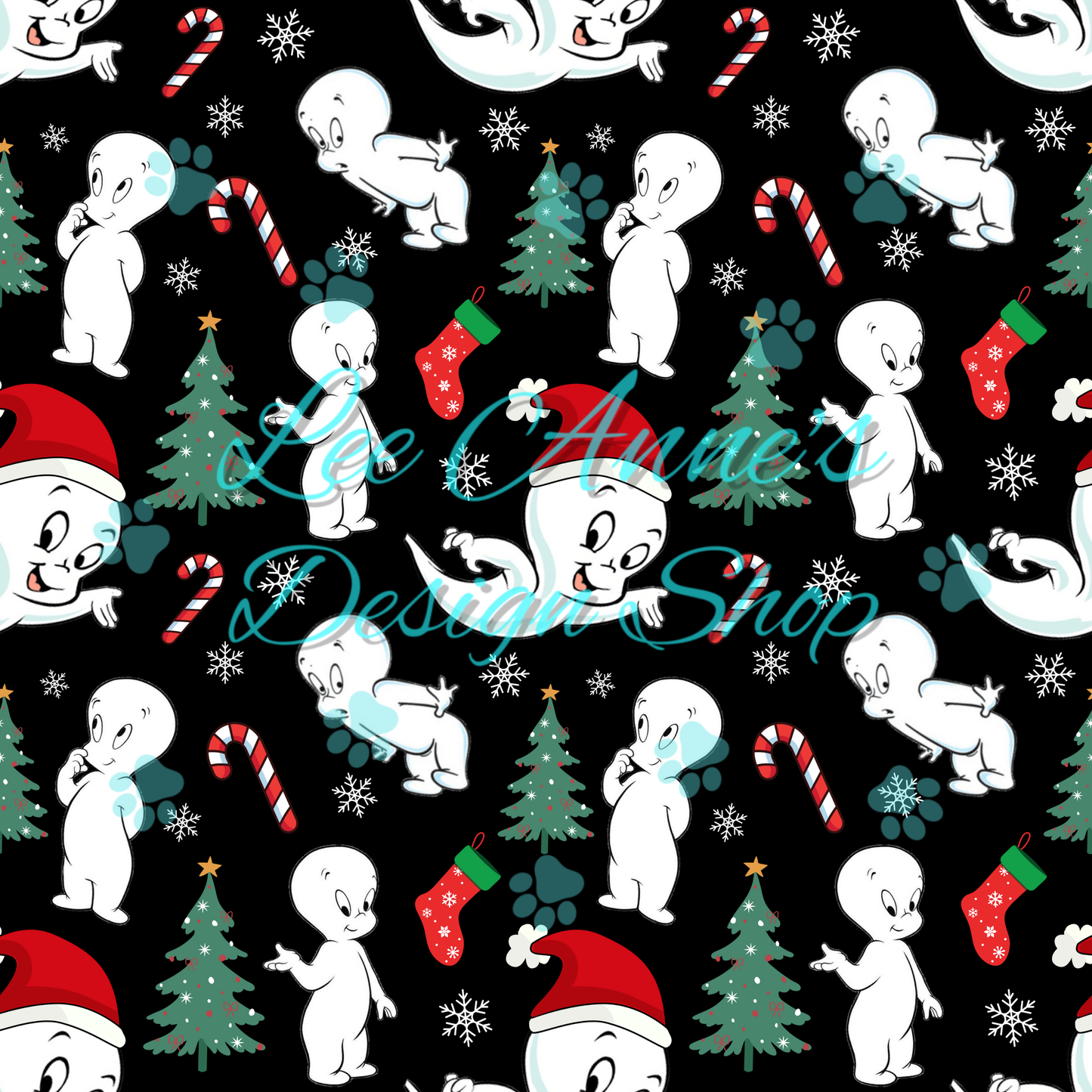 Friendly ghost Christmas Seamless
