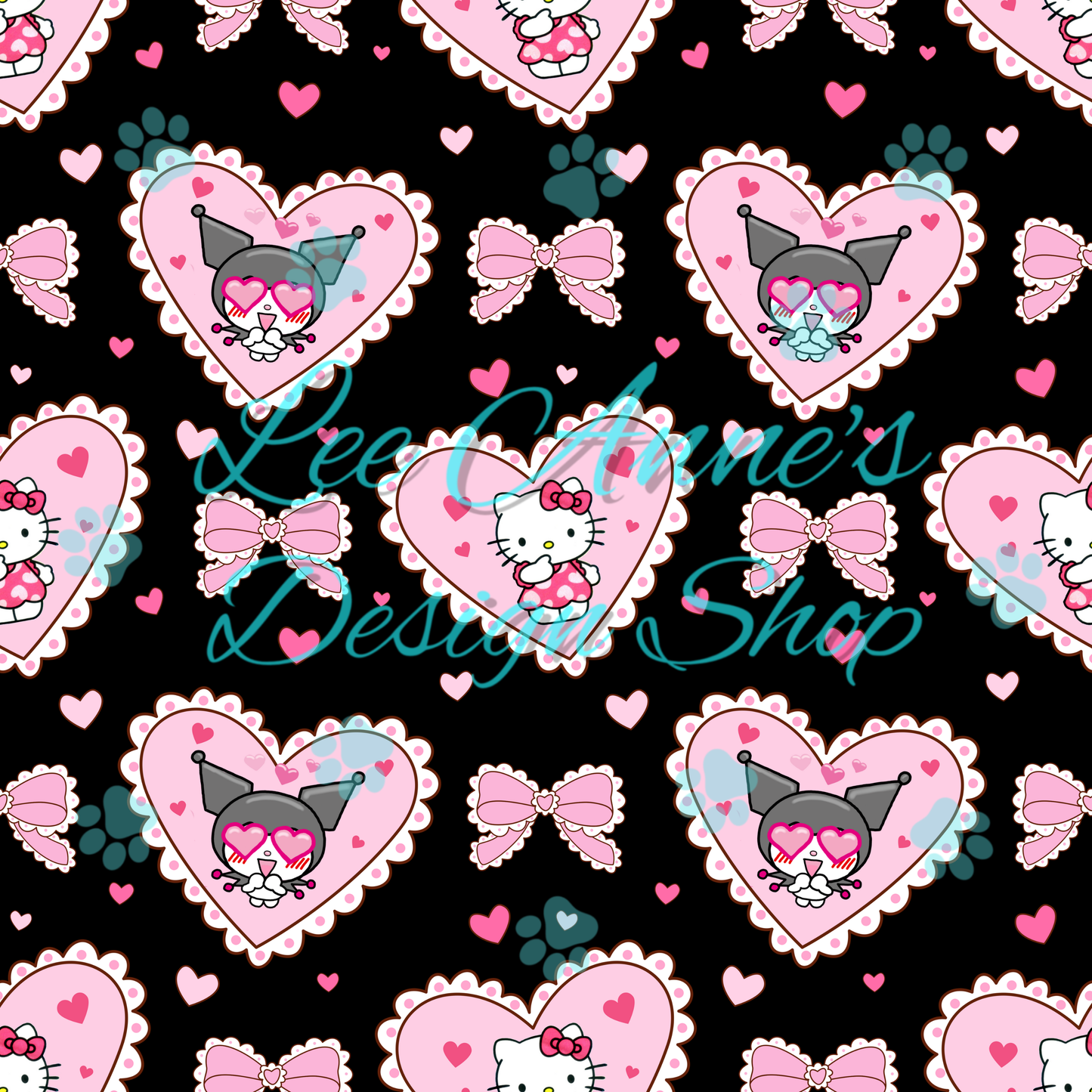 Kitty Friends Valentines Seamless
