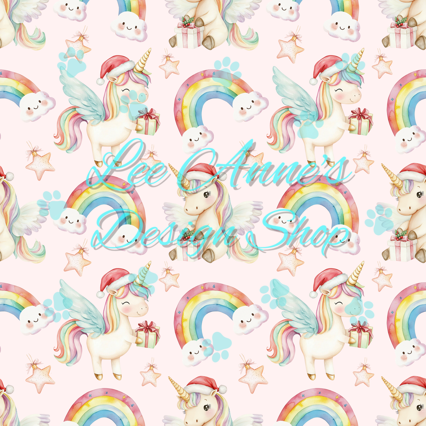 Christmas Unicorn Seamless