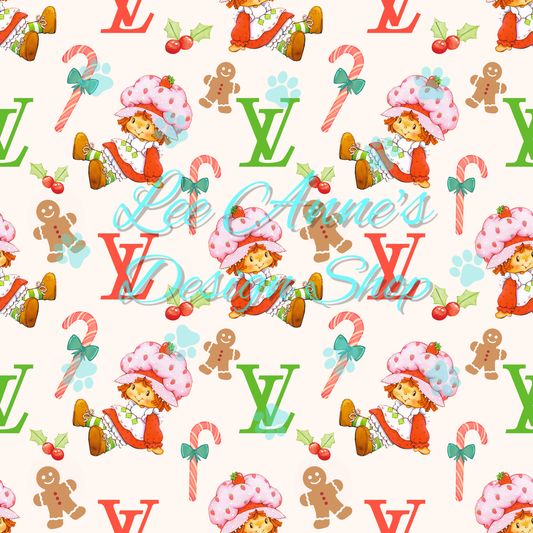 Boujee Christmas Strawberry Girl Seamless