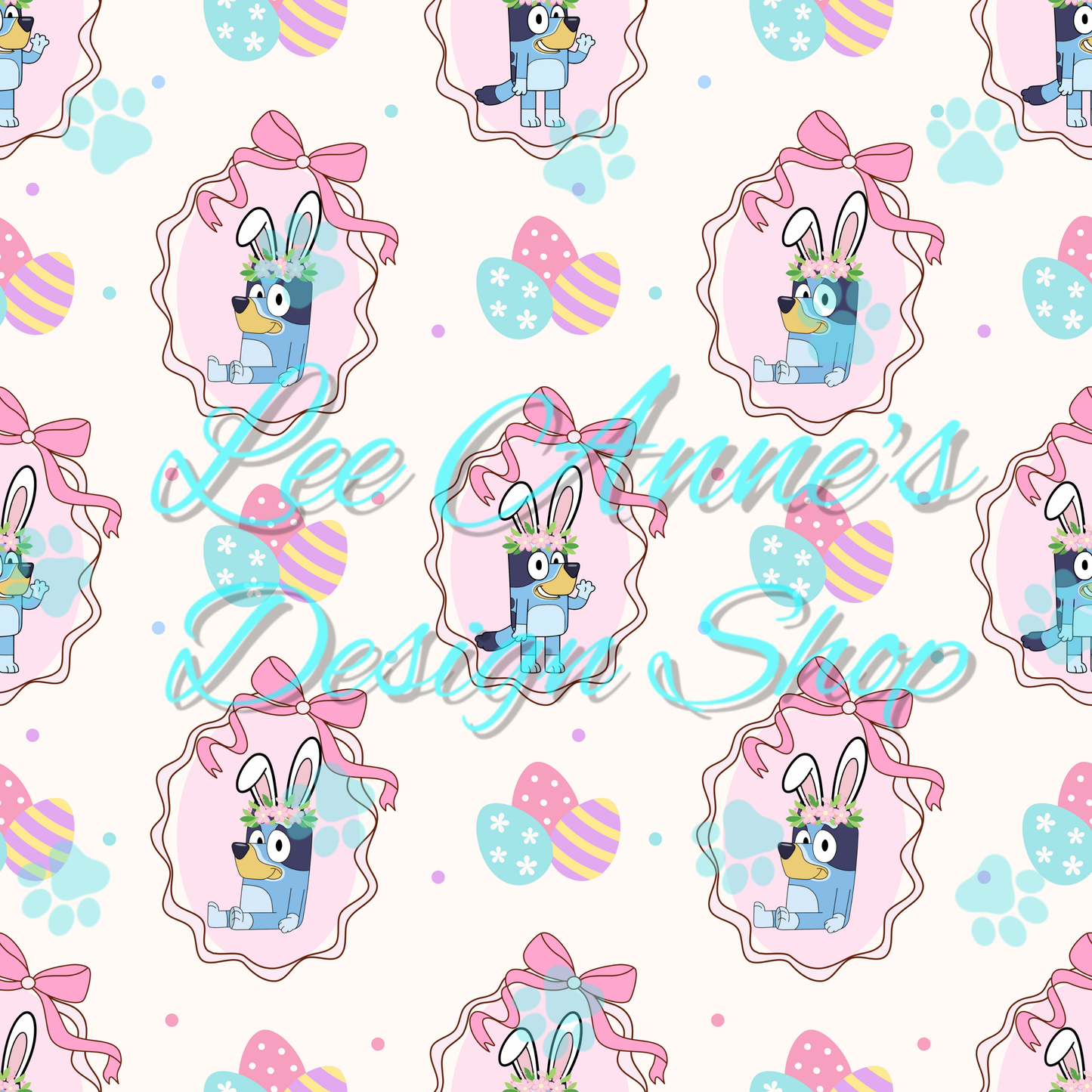 Blue Dog Easter Seamless
