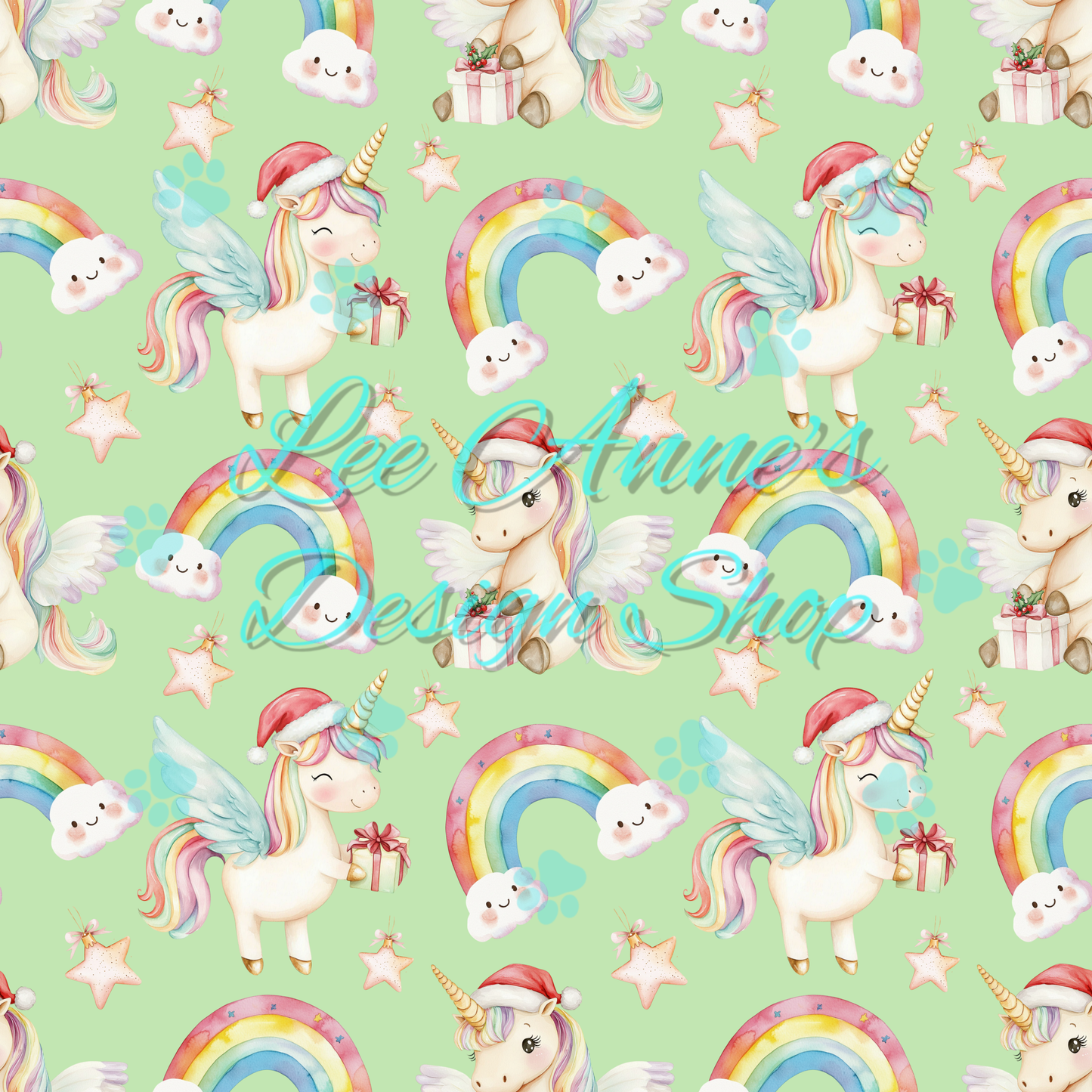 Christmas Unicorn Seamless