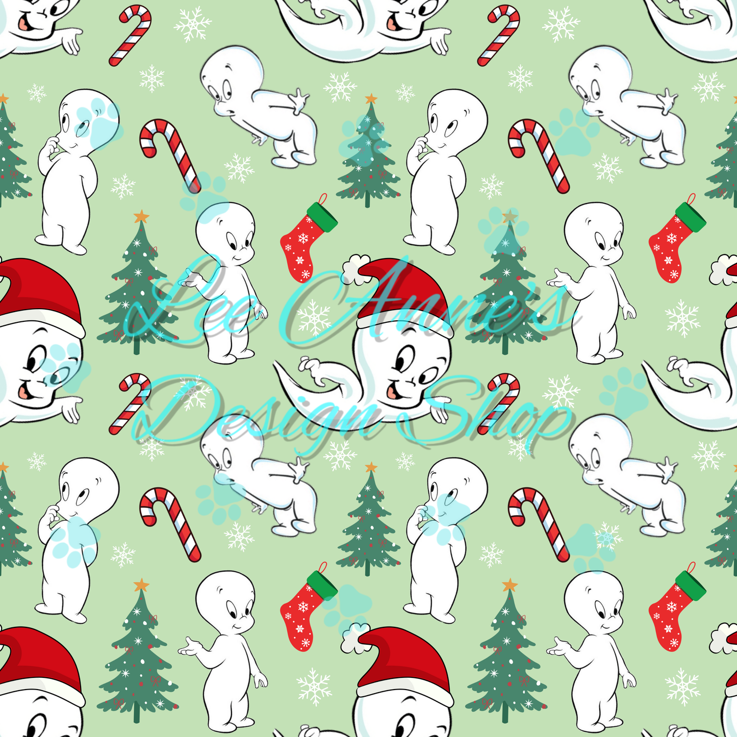 Friendly ghost Christmas Seamless
