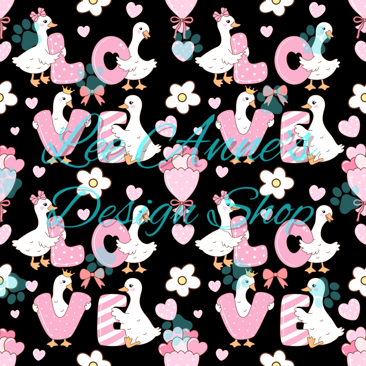 Valentines Goose Seamless