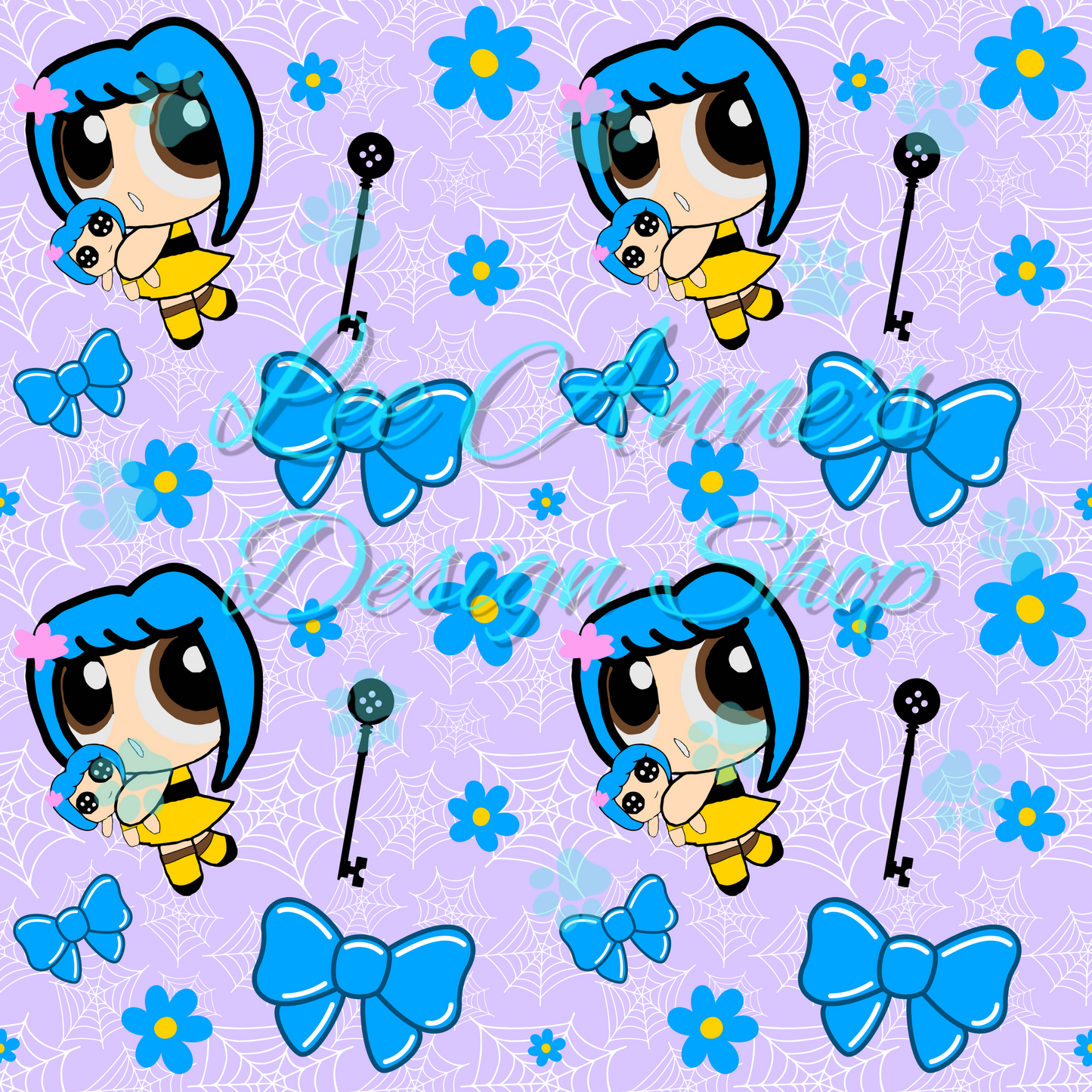 Button eye girl Seamless