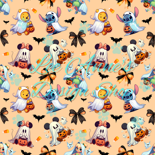 Character mashup Halloween Seamless