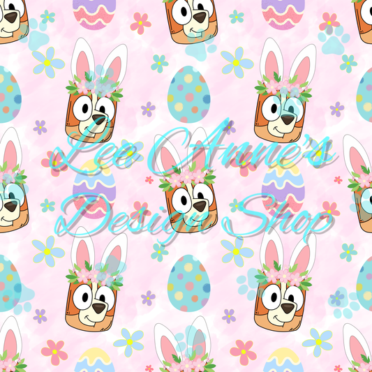 Blue Dog Easter Seamless