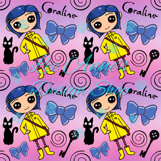 Button eye girl Seamless