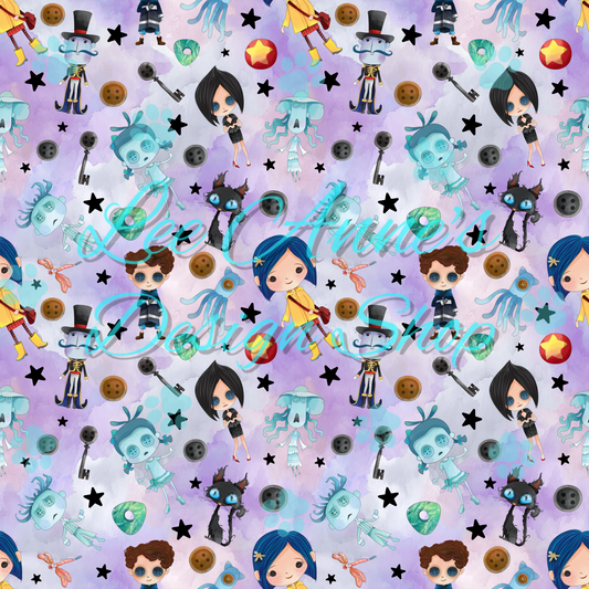 Button eye girl Seamless