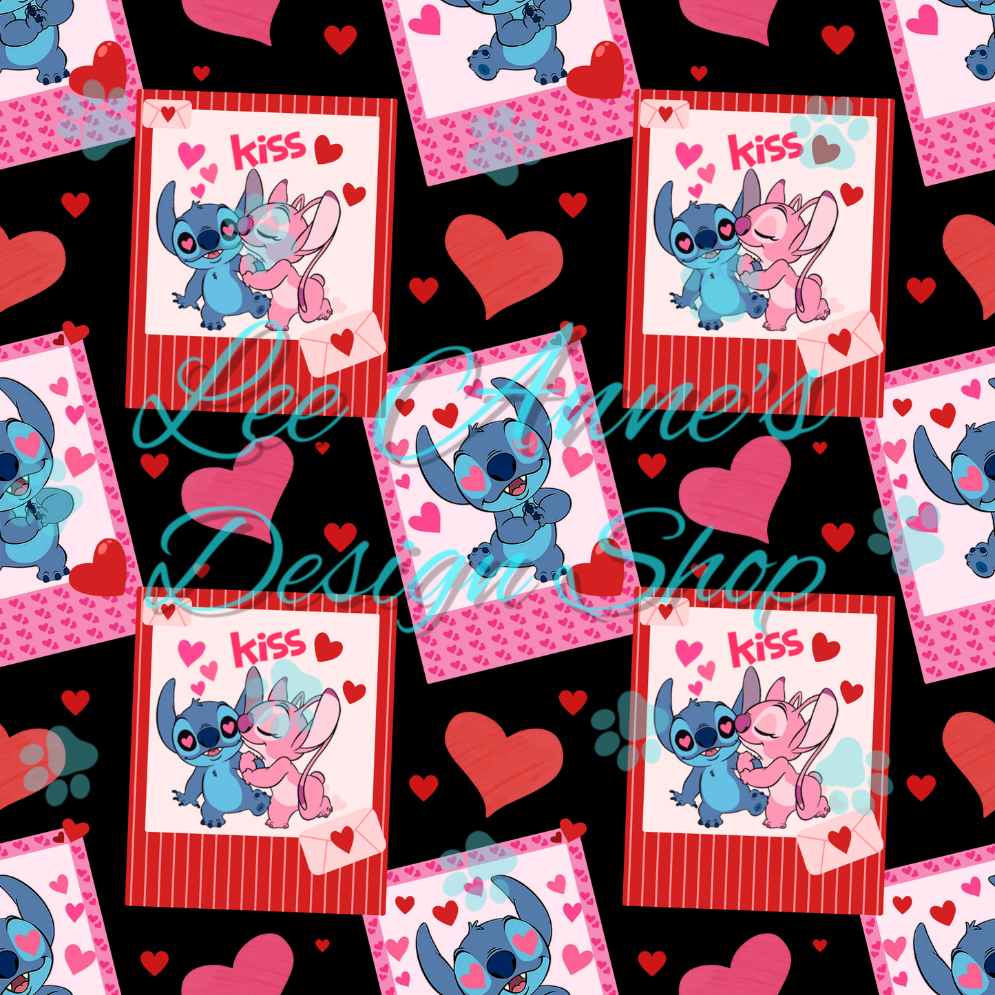 Valentine Blue Alien Seamless