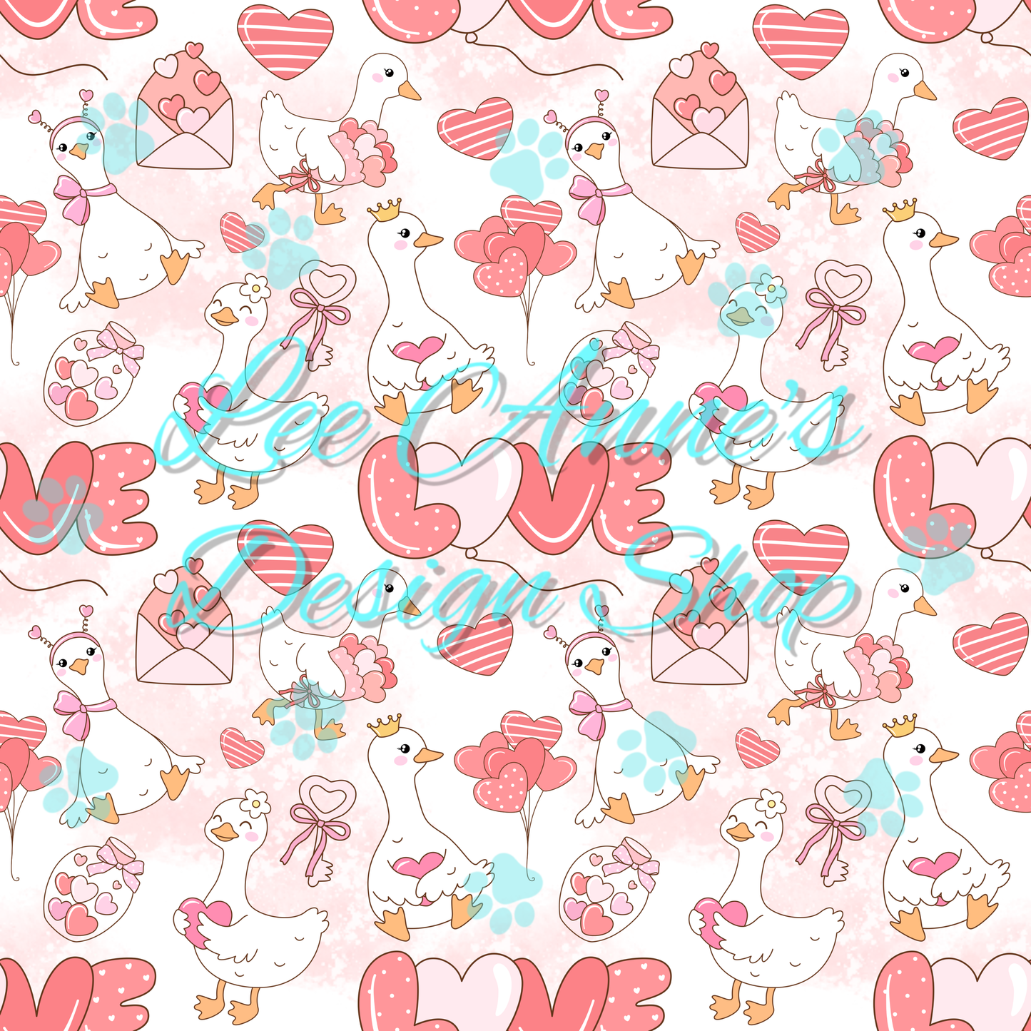 Valentines Goose Seamless