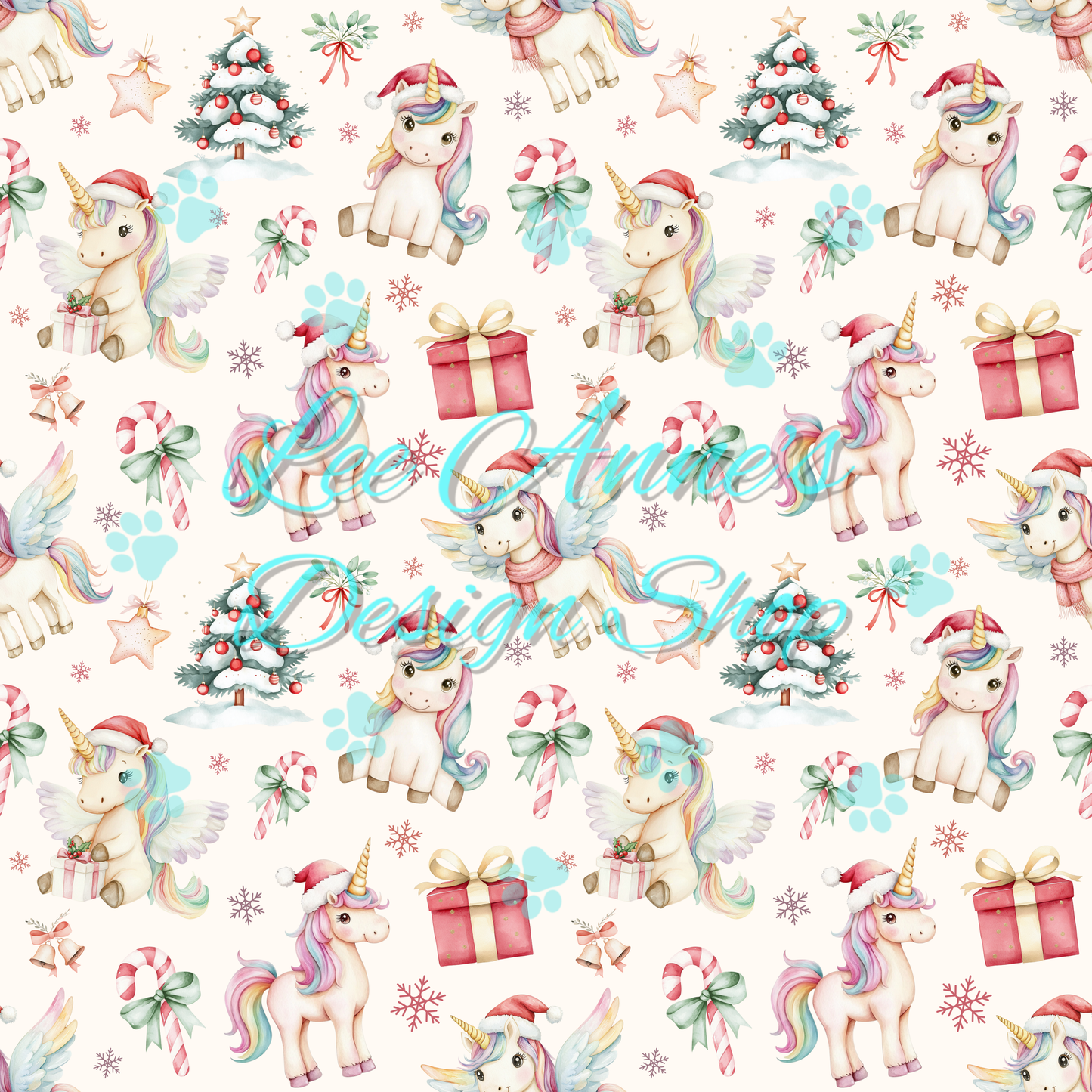 Christmas Unicorn Seamless