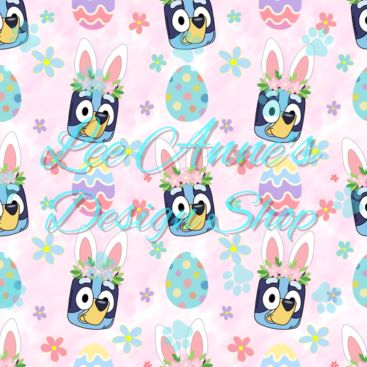 Blue Dog Easter Seamless