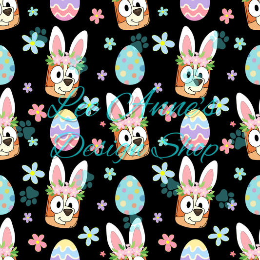 Blue Dog Easter Seamless