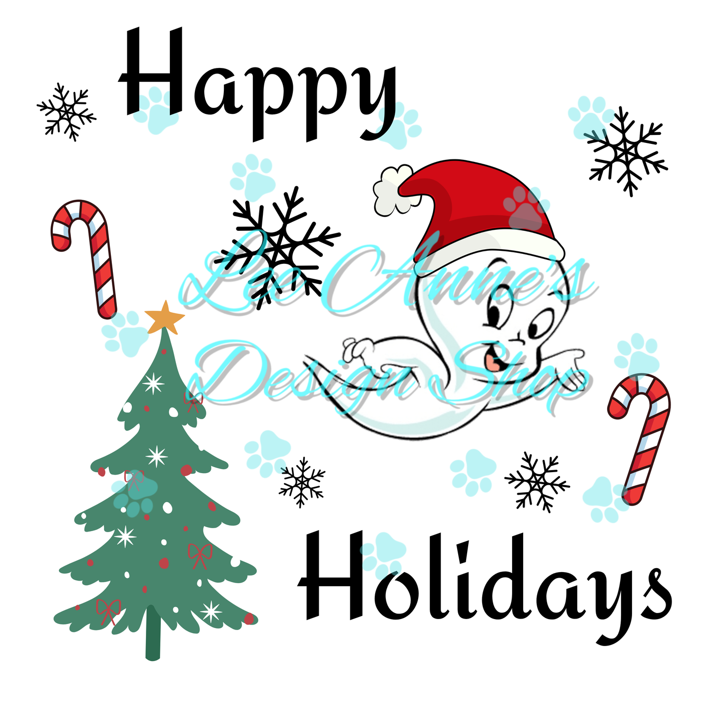 Friendly ghost Christmas Sublimation