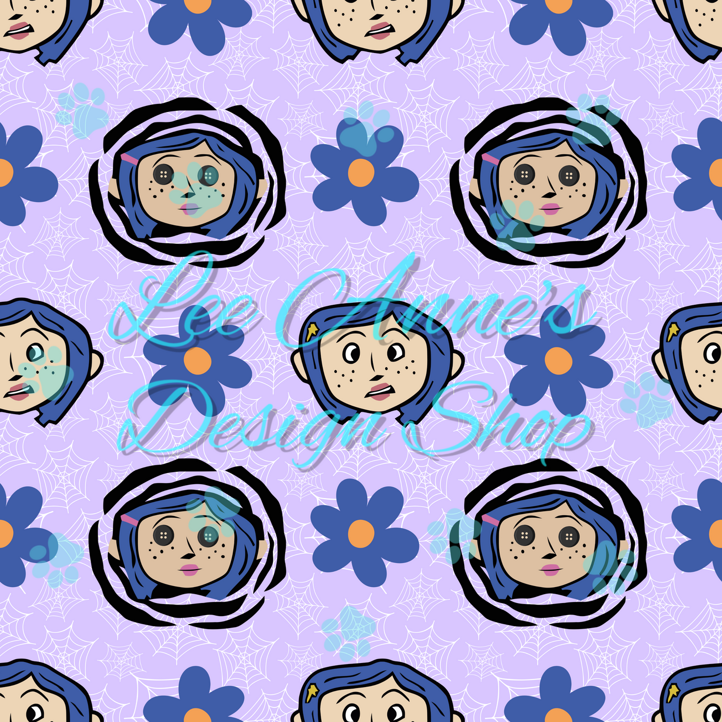 Button eye girl Seamless