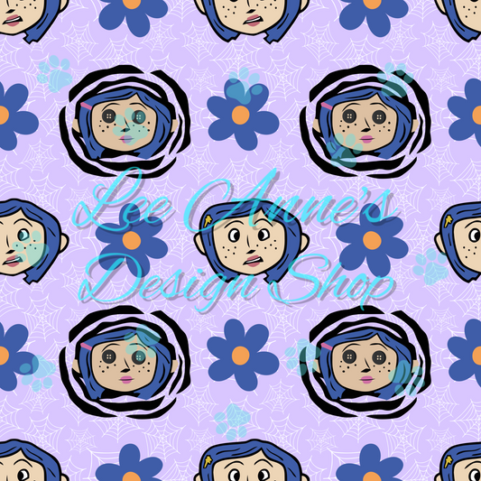 Button eye girl Seamless