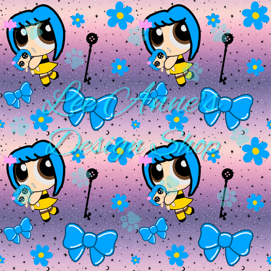Button eye girl Seamless