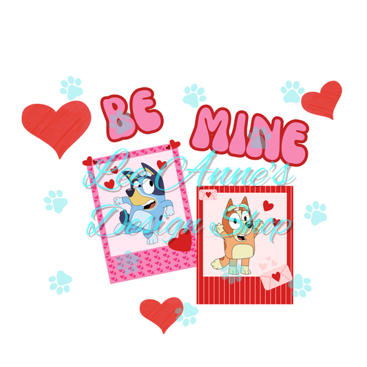 Blue Dog Valentines Sublimation