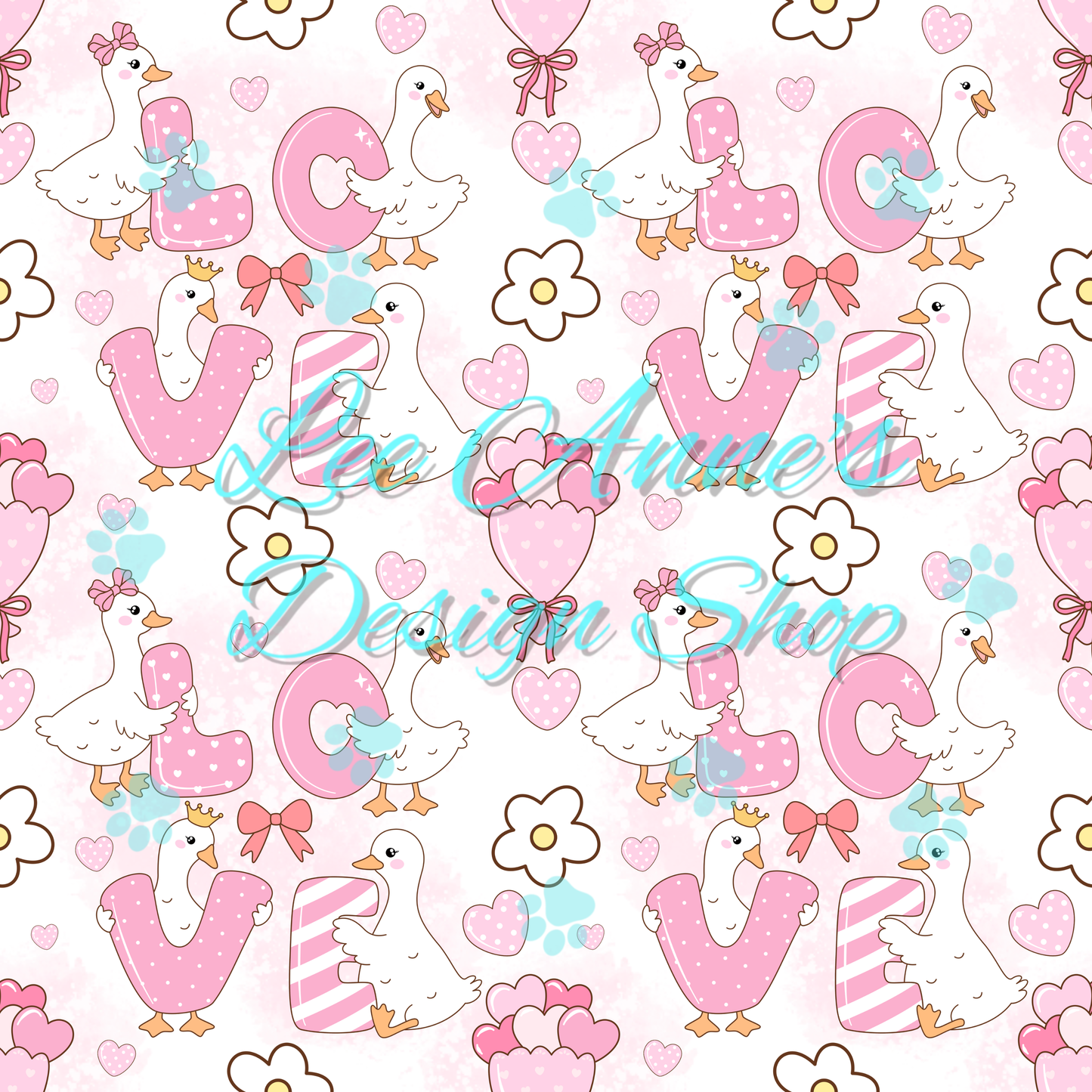 Valentines Goose Seamless
