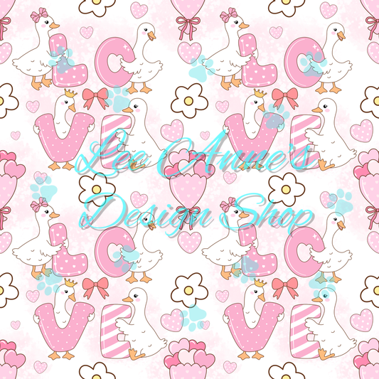 Valentines Goose Seamless