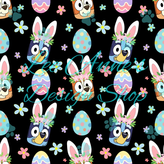 Blue Dog Easter Seamless