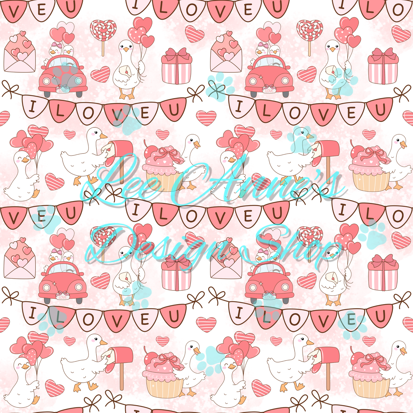 Valentines Goose Seamless