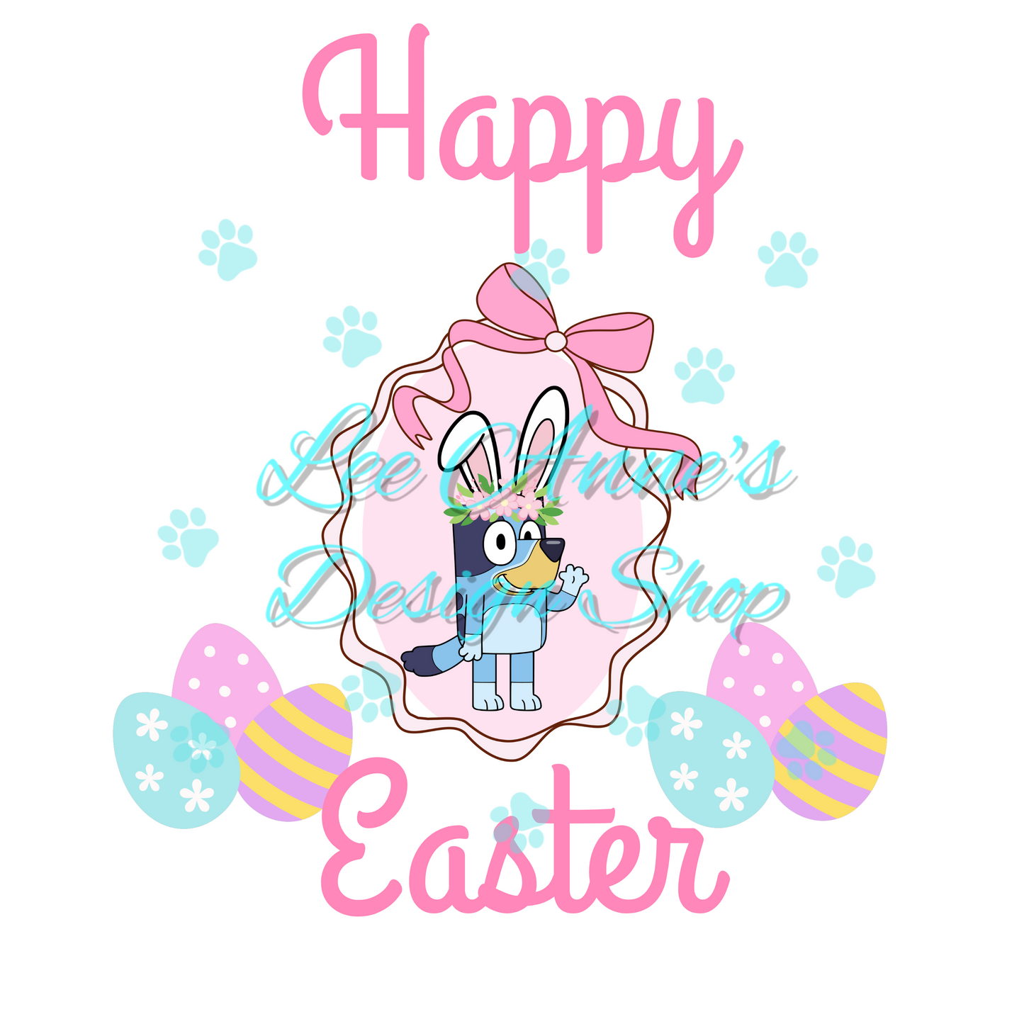 Blue Dog Easter Sublimation