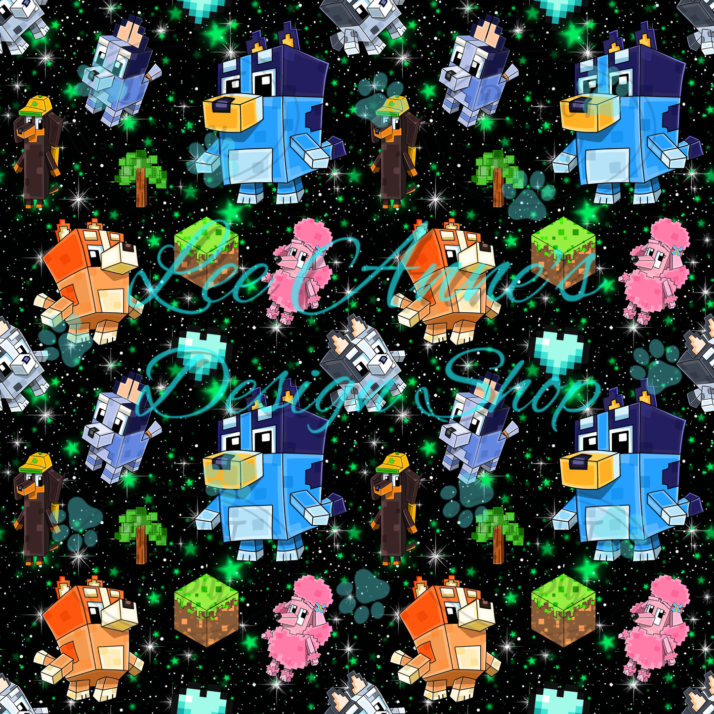 Heeler Gamer Mashup Seamless