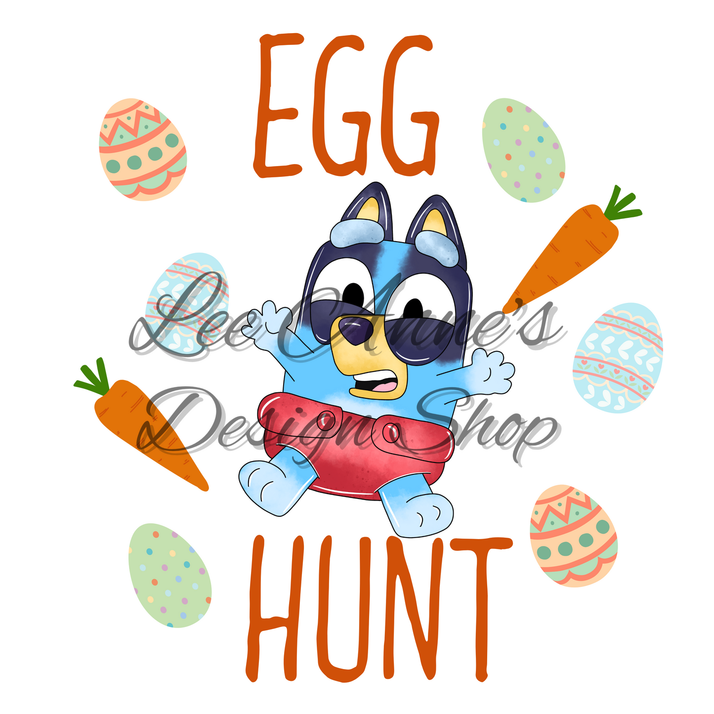 Blue Dog Easter Sublimation