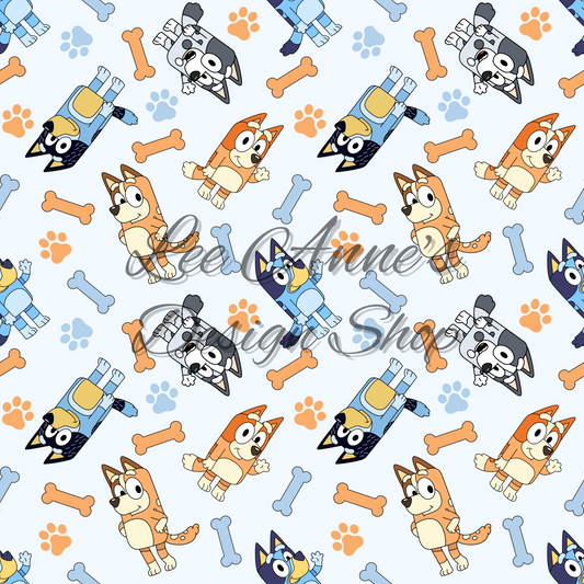 Blue Dog Seamless