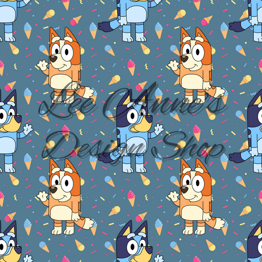 Blue Dog Seamless