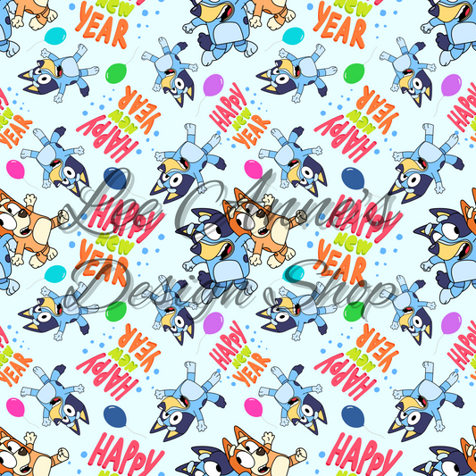 Blue Dog Seamless