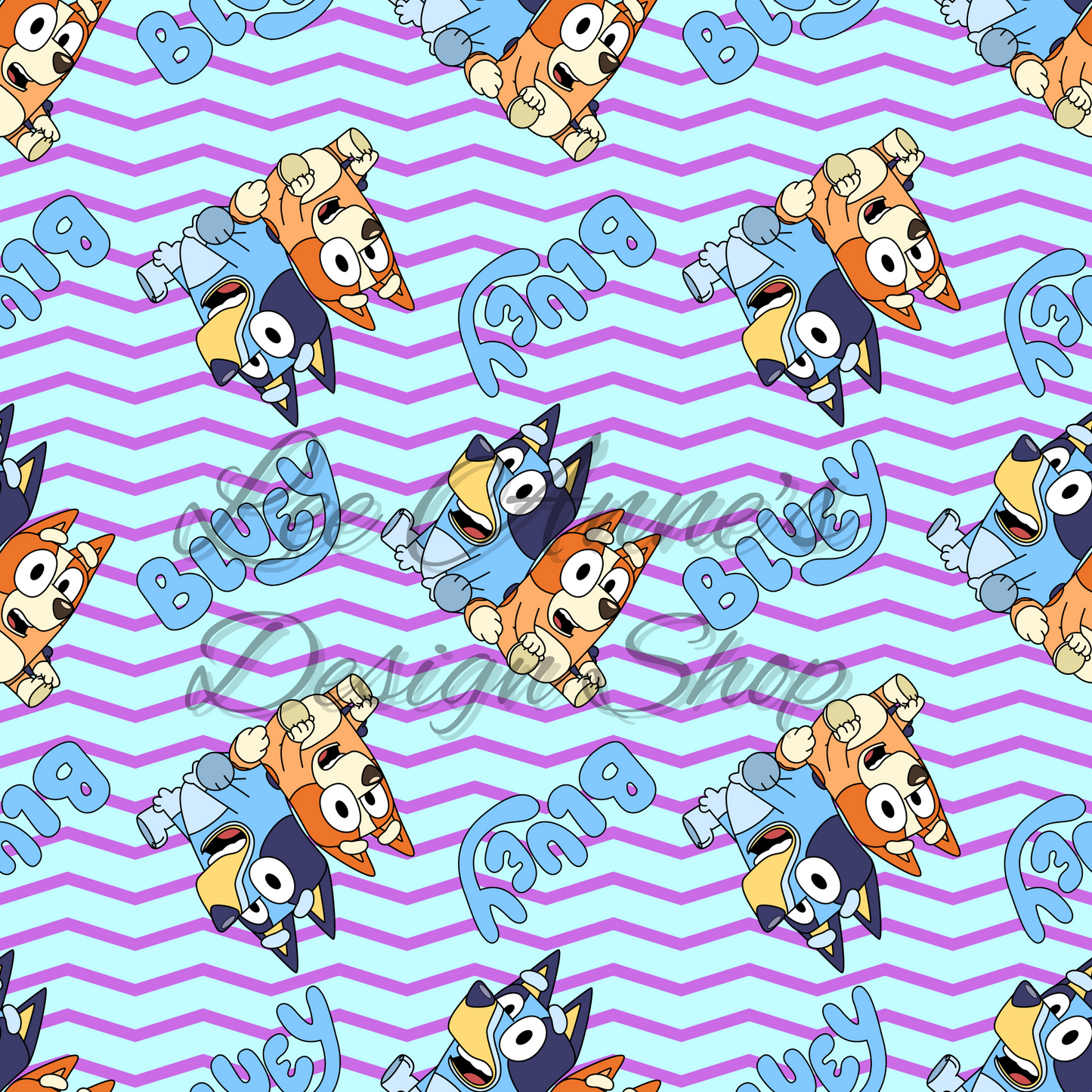 Blue Dog Seamless