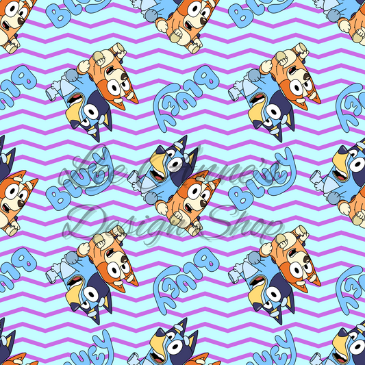 Blue Dog Seamless