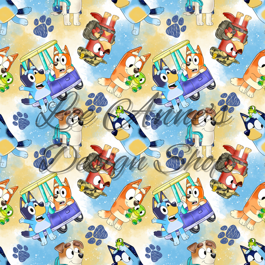 Blue Dog Seamless