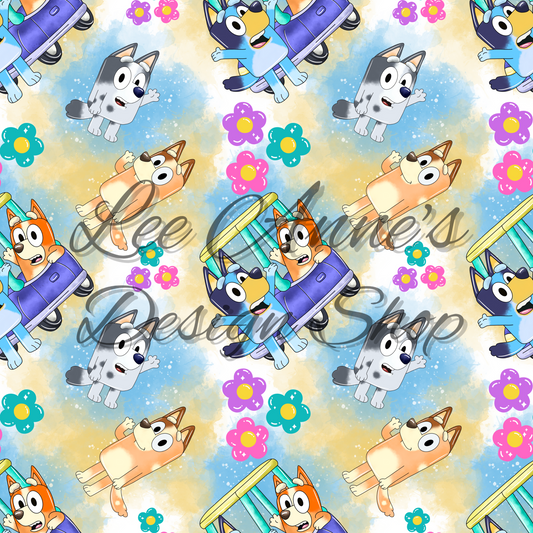 Blue Dog Seamless