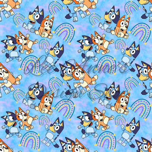 Blue Dog Seamless
