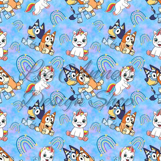 Blue Dog Seamless